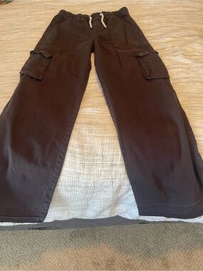 Roxy Girls 12/14 Dark Grey Cargo Drawstring Pants